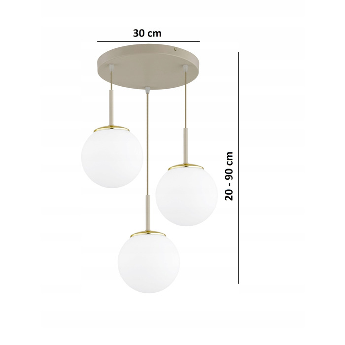 Підвісна люстра Elko-Lighting Milo Ecru — 3 точки освітлення, цоколь E27