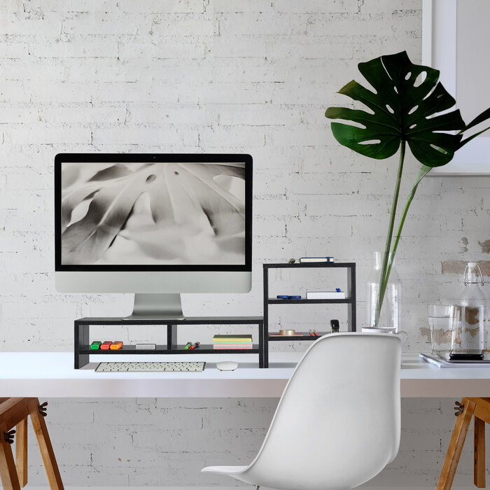 Relaxdays Monitor Stand with Shelves