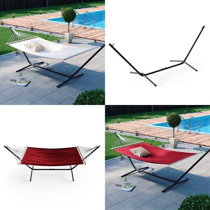 Oskar-Store Hammock Stand 350cm Metal Frame Hammock Stand Sun Lounger Metal
