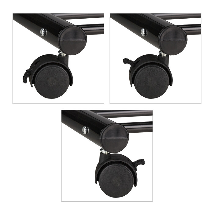Relaxdays Black Wardrobe with Wheels