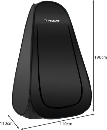 4-in-1 Pop-Up Camping Shower Tent | Portable Privacy Toilet Tent - Waterproof Black Shower & Changing Tent with Carry Bag & Accessories | 190x110x110 cm