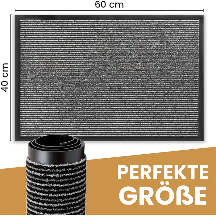 Килимок для дому 40x60 см (смугастий) - міцний, поглинаючий бруд, внутрішній килимок