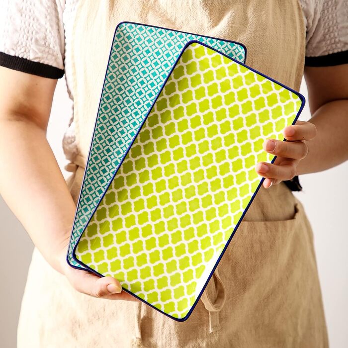 Набір сервіровочних тарілок Vancasso Macaron, 4 шт., порцеляна, 26,8 x 14,7 x 2 см