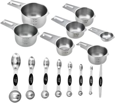 PRETYZOOM 3-Piece Measuring Cup and Spoon Set, Baking Molds, Cold Brew Coffee Maker, Coffee Cups, Medium Cookie Cutters (Reindeer), Baking Measuring Cup, Measuring Spoons, Cup, Stainless Steel