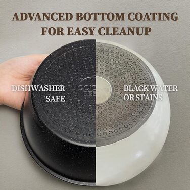 Набір посуду керамічний 23 предмети з антипригарним покриттям та знімними ручками, чорний. Підходить для всіх типів плит, включаючи індукційні. Сковороди 20/26 см, каструля 18 см, сотейник 24 см, жароміцний.