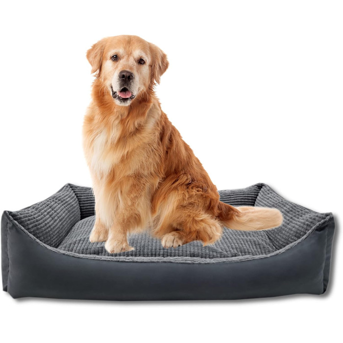 Odolplusz XXL - Dog bed for large dogs - Dog cushion - Dog sofa with reversible cushions | Removable and washable cover [   ] (Graphite cord, L 100 x W 70 x H 19 cm)