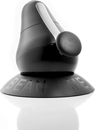 finum® BEAN ME UP – Manual Coffee Grinder with Ceramic Burr Grinder, Infinitely Adjustable, Hand Coffee Grinder, Conical Burr Grinder, Espresso Grinder, Ceramic Hand Grinder, Suitable for All Coffee Beans, Coffee – Black, 17x17x17.5 cm