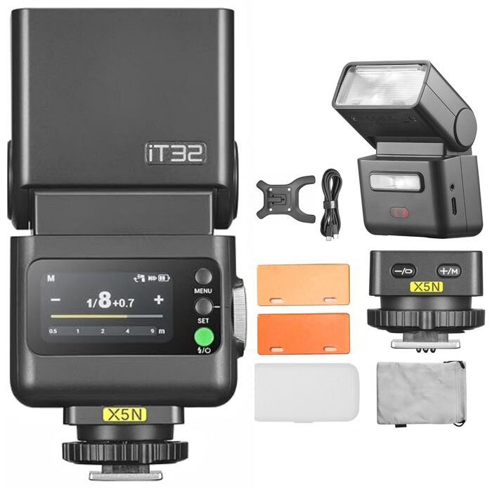 Спалах GODOX iT32 TTL з бездротовим тригером X5N для Nikon: швидка зарядка, HSS 1/8000s, GN18, LED-ліхт, дифузор, магнітний фільтр