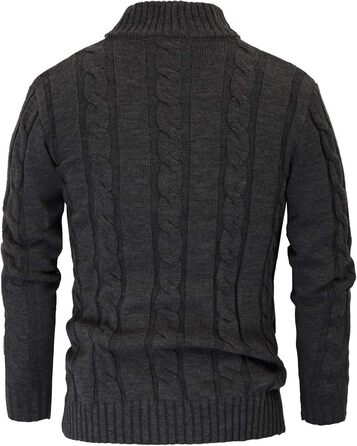 Чоловічий кардиган PJ PAUL JONES з в'язаним візерунком, на кнопках, з ребристою стійкою комірцем для осені/зими (XL, чорно-сірий)