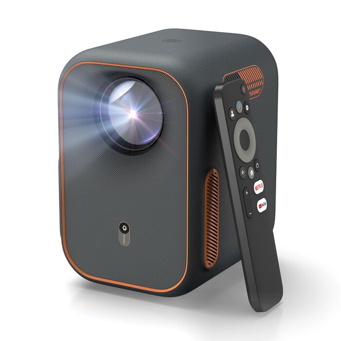 WEMAX Mini проєктор 4K з Netflix та Google TV, портативний, Dolby Audio, WiFi, Bluetooth для домашнього кіно та відпочинку на природі