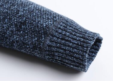 Чоловіча в'язана кофта-кардиган з коміром-стійкою та скрученим візерунком. Тепла флісова куртка з блискавкою для чоловіків (XL, сірий & блакитний)