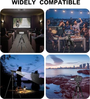 Штатив ZOMEi 188 см, професійний, для DSLR, камер, телефонів, проекторів, далекобійних приладів (чорний)