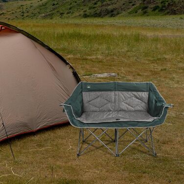 Розкладний крісло-диван Northroad для кемпінгу на 2 особи, портативне, м'яке, для саду, пікніків, пляжу, подорожей (темно-зелене)