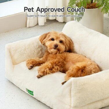 MEWOOFUN Cat Cave Cat Bed for Indoor Cats, Cute Kitten Bed Pet Sofa with Removable, Washable Cover and Anti-Slip Bottom for Small Dogs (White, ) (M, White)