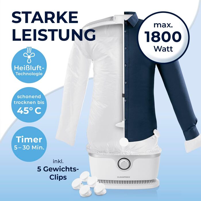 CLEANmaxx Автоматичний випрямляч сорочок | Замінює праску, відпарювач, steamer | Пристрій для випрямлення сорочок, блузок та штанів | Інноваційний та ефективний (з насадкою для штанів, рожевий)