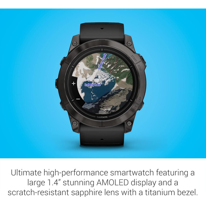 Розумний годинник Garmin epix Pro (Gen 2) Sapphire Edition 51 мм, чорний, з титановим браслетом та інтегрованою ліхтариком