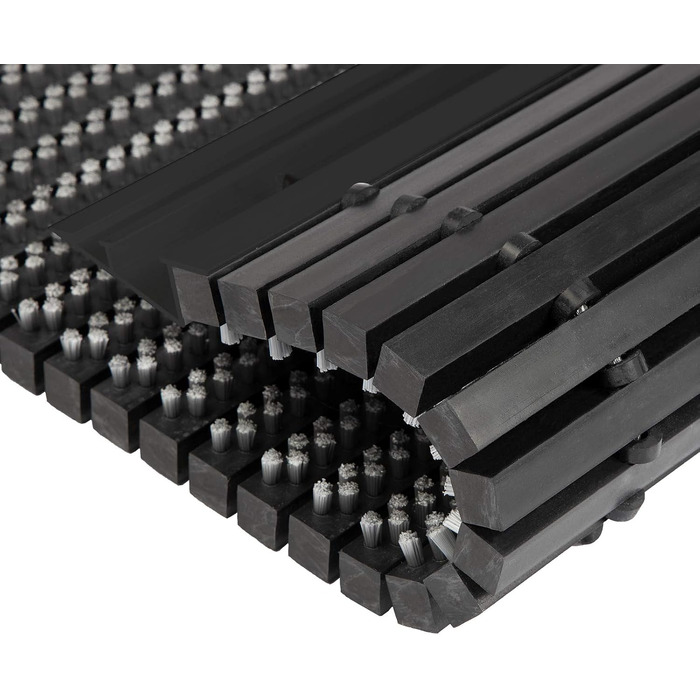 Килимок для вхідних дверей Floordirekt Power Brush 40 x 60 см, сірий — грязезахисний килимок для вулиці та приміщення