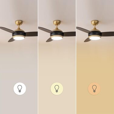 Стельовий вентилятор Cecotec EnergySilence Aero 4265 GoldBlack з LED підсвіткою 18W, діаметр 107 см (42 дюйми), пульт, таймер, 3 швидкості