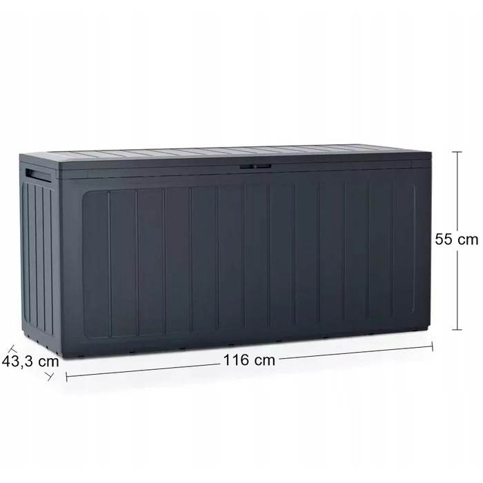 Садова скриня WOODEBOX 280л, антрацит - Prosperplast MBWL280-S433