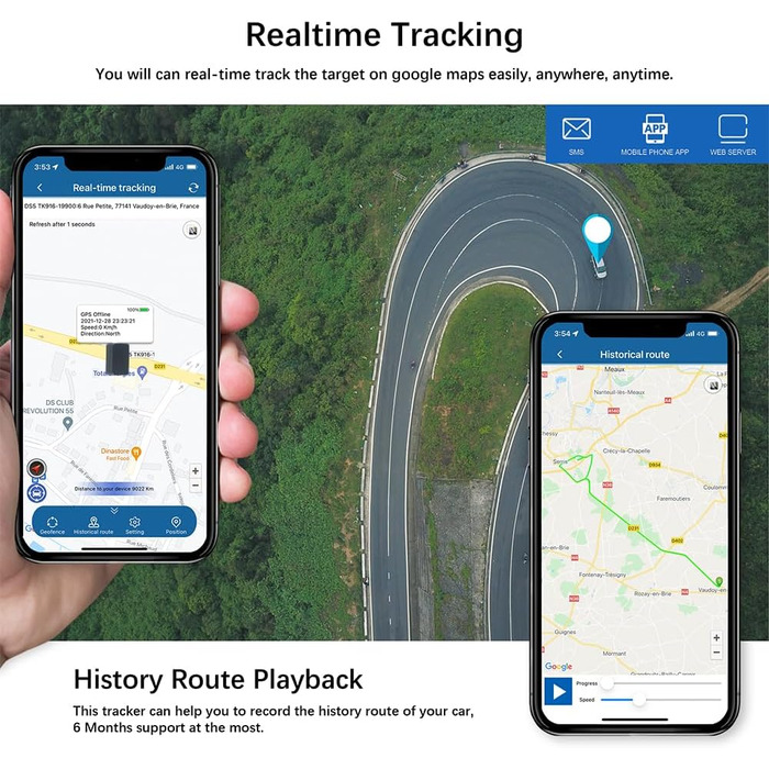 GPS трекер для авто TKMARS 4G, 20000 мА·год, магнітний, водонепроникний IP67, велика дальність, без підписки, кілька режимів сигналізації, безкоштовний додаток