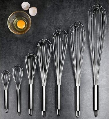 Whisk, Bold, Thick, Stainless Steel, Non-Stick, Used for Whisking Eggs and Cream, Home and Commercial Use (Size: 33×6cm)