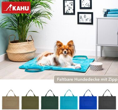 Складаний килимок для собак KAHU® для подорожей (60x80 см) • Зручний килимок-подушка для собак • Килимок для собак у подорожах • Легкий килимок для собак • Миючий килимок для собак • Колір: блакитний
