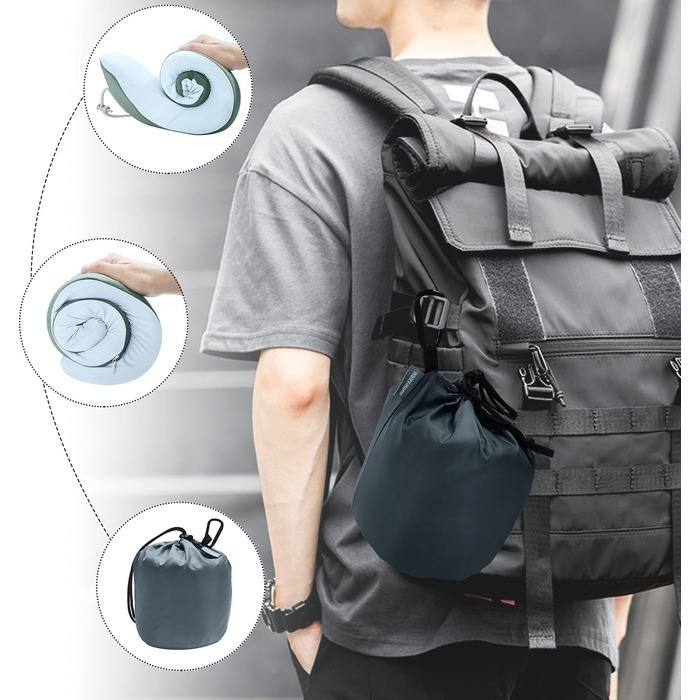 Подушка для шиї з Memory Foam, подушка для подорожей (літак, авто, поїзд, автобус, офіс), зручна підтримка голови та шиї, знімний чохол (Рожевий, Сірий)