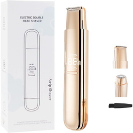 Електричний чоловічий та жіночий стайлер 2-в-1 з двома головками: для гоління та тример для бікіні. Вологостійкий, для обличчя, ніг, рук та під пахв.