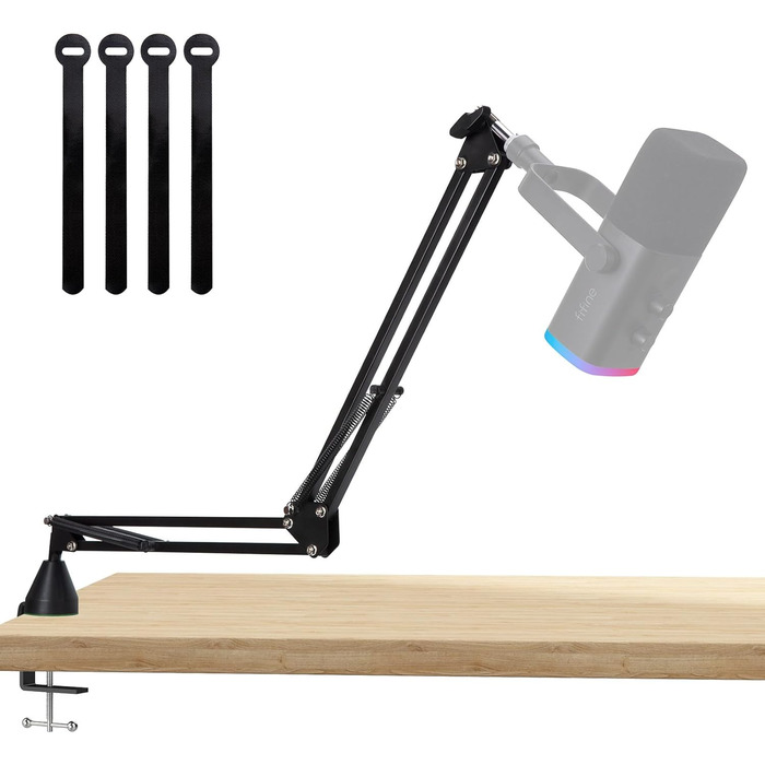 SUNMON Тримач для мікрофону HyperX QuadCast та інших - регульований кріплення для мікрофону з кабелеутримувачем, адаптер 3/8' - 5/8' для Blue Yeti, Fifine, Seiren