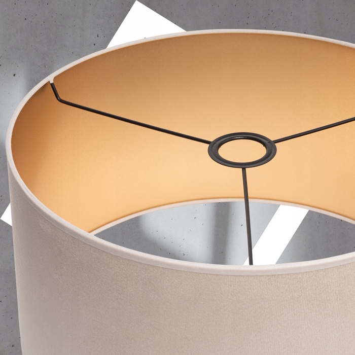 Підлоговий торшер Tornado, велюр, бежево-золотий, 152 см, E27