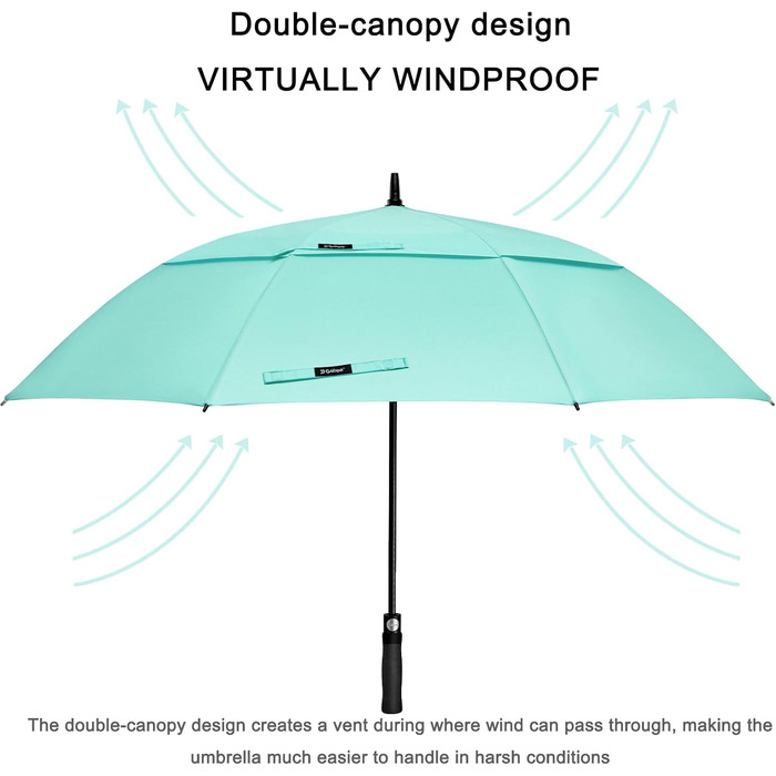 G4Free Парасолька велика, стійка до вітру, автоматична, для чоловіків та жінок, діаметр 157 см (62 дюйми), блакитний колір