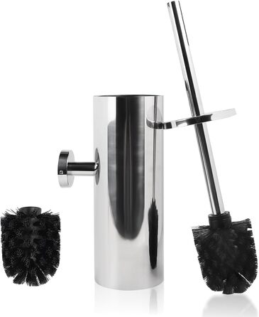 EXLECO Щітка для унітазу з нержавіючої сталі з запасним наконечником, підставка, комплект для ванної кімнати, золота