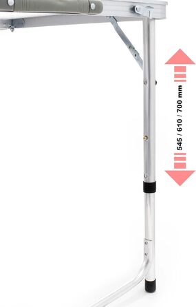 Зручний складаний туристичний стіл з регулюванням висоти 54/61/70 см. Алюмінієвий каркас, стільниця з МДФ, портативний, багатофункціональний, буфетний, для кемпінгу, саду та відпочинку (120x60x70 см)