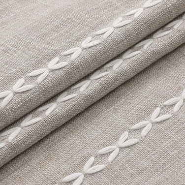 Штора для ванни в стилі Бохо, штучний льон з вишивкою, бежева, текстильна