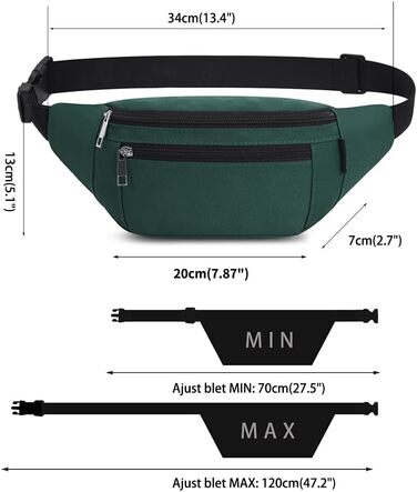 Чоловіча та жіноча поясна сумка на пояс, бананка, водонепроникна, для спорту, подорожей, кемпінгу, фітнесу, велосипеда, Olive
