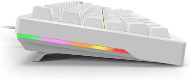 Sharkoon Skiller SGK25 RGB - ігрова клавіатура, 75% layout, Hot Swap, Red Switches, біла