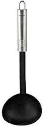 Fackelmann Овальний ручка, ніж для подрібнення часнику з нержавіючої сталі, ергономічна ручка (сріблястий), 1 шт. (з ложкою для супу з PP)