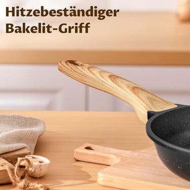 Набір індукційних каструль 10 предметів з гранітним покриттям, антипригарні сковороди з кришками, алюмінієвий посуд для всіх типів плит, жаростійкий, без PFAS