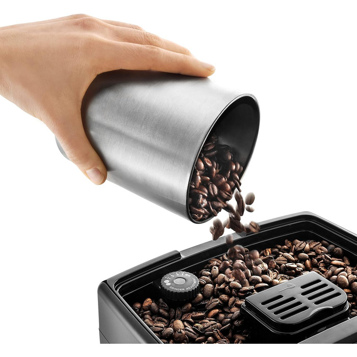 Кавомашина De'Longhi Dinamica ECAM 350.15.B з капучинатором, для еспресо та кави, срібна