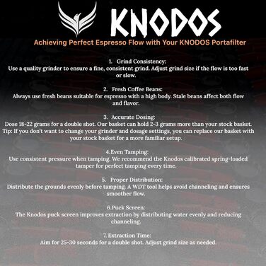 Портфільтр без дна KNODOS 54 мм з рожевим деревом для кавомашин Sage – подвійний сито, сумісний з Barista Express, Pro, Touch, Bambino, Plus, Infuser, Duo Temp Pro