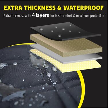 Meadowlark® Автоковдра для собак на заднє сидіння - Водостійка, повна комплектація, сітчасте вікно, захист від шерсті, бруду та подряпин, 2 чохли на підголівники, XL, Чорний (152.5 x 162.5 см)