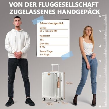 Чемодан Joyway ABS, розширюваний, з TSA замком та 4 колесами, набір: великий та невелика валіза + сумка для туалетних речей, зелений (білий, 56 см, ручна поклажа)