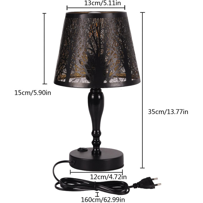 Металева промислова настільна лампа E27, вінтажна лампа для дому, з абажуром-сіткою, з вимикачем (без лампочки), колір чорний