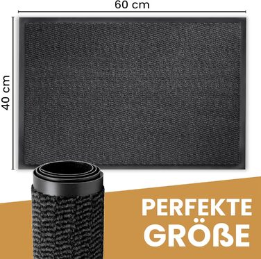 Килимок для дому 40x60 см, антрацит, міцний, вбираючий - антиковзаюче покриття для підлоги