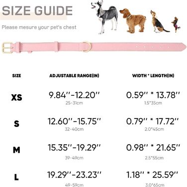 Нашийник для собак Heele з натуральної шкіри, рожевий, регульований, великий розмір (L), 1 шт.