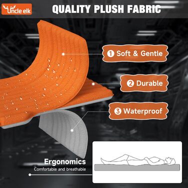Automatic Inflatable Air Mattress for SUV - Flocked Surface, 2-Pillow Air Bed for Car Trunk, Travel, Camping & Home Use (Orange, 183x124x10 cm)