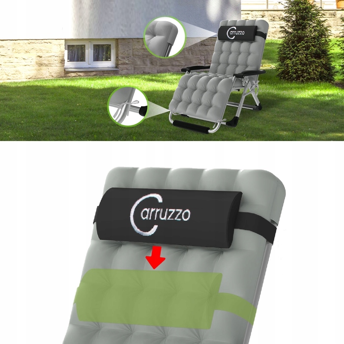Шезлонг Carruzzo Relax Line, сталь, сірий