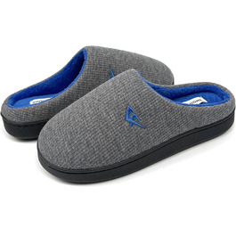 Домашні тапочки JOMIX для чоловіків та жінок, теплі, з піною Memory Foam, зручні та неслизькі, для дому та вулиці, 45 EU, сірий, блакитний