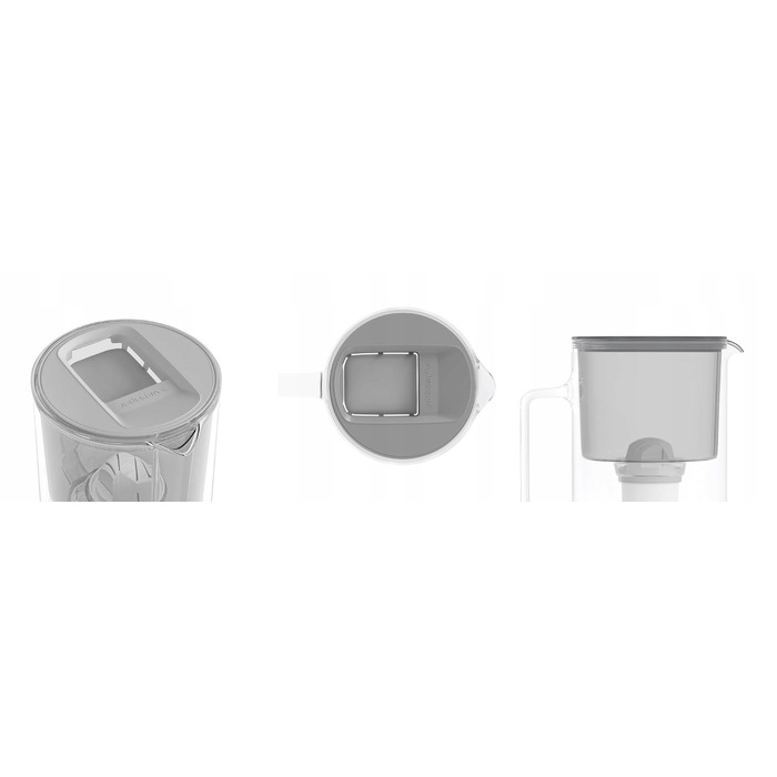 Скляний фільтр-глечик Wessper D2 BOROSILICATE 3л, сірий + 10 фільтрів