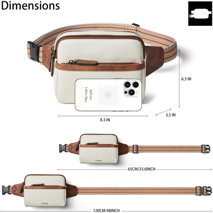 Women's Fanny Pack Small, Crossbody Bag Women's PU Leather Theft-Proof Bag Waterproof Belt Bag Women's Hip Bag for Outdoors, Travel, Cycling, Beige
